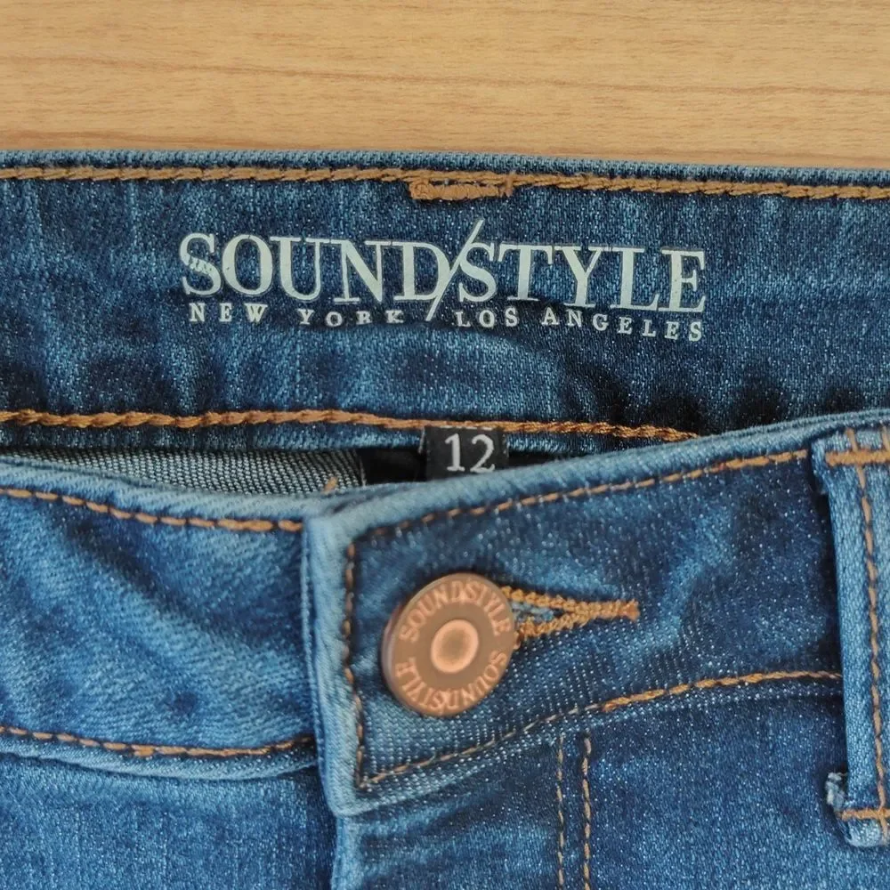 SoundStyle Jamie Crop Slim And Sleek Performance Stretch Denim Jeans Size 12